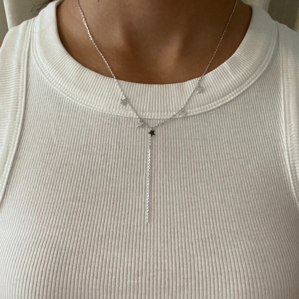 petite silver star fashion necklace